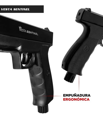 Pistola Disuasiva Co2 Vesta Pdw.50 Potenciada Flashloader Calibre 50 Mm Color Sentinel - 4