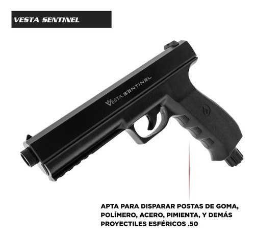 Pistola Disuasiva Co2 Vesta Pdw.50 Potenciada Flashloader Calibre 50 Mm Color Sentinel - 5