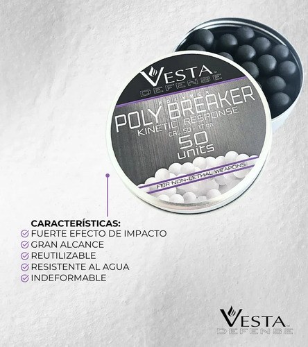 Postas Vesta Defense X50 Polímero Balines + Garrafas Co2 12g - 6