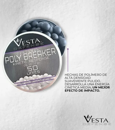 Postas Vesta Defense X50 Polímero Balines + Garrafas Co2 12g - 7