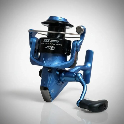 Reel De Pesca Razen Sky 3000 Frontal Potente Grafito Liviano Azul Derecho/izquierdo - 8