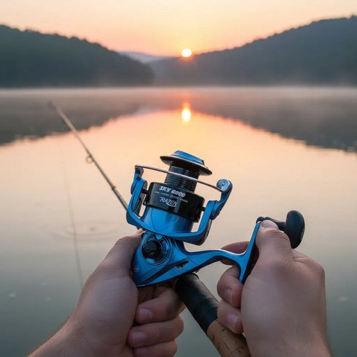 Reel De Pesca Razen Sky 3000 Frontal Potente Grafito Liviano Azul Derecho/izquierdo - 9