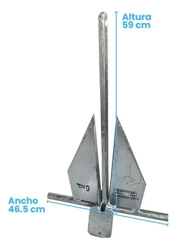 Ancla Tipo Danforth 6kg Acero Galvanizado Ro-an Para Lancha - 6