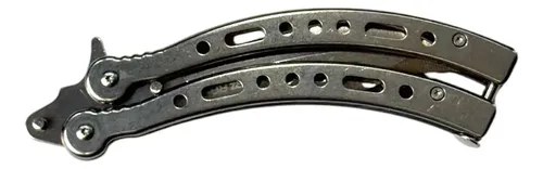 Navaja Mariposa Curva Razor Con Funda Desarmador Repuestos Plateado - 8