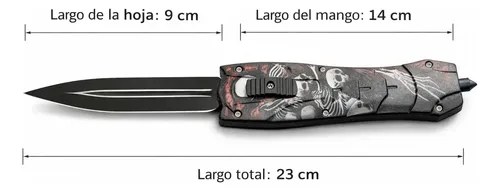 Navaja Automatica Frontal Otf Retráctil Rompe Vidrios Negro - 6