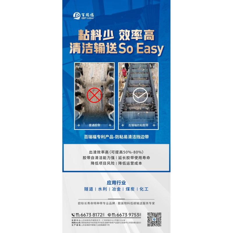 QBF rubber cinta transportadora antiadherente