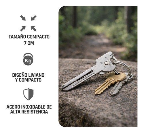 Multiherramienta Llave 6 En 1 North Rise Swiss Key Plateado - 4