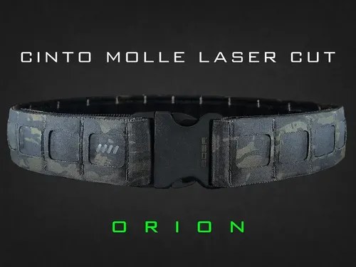 Cinto Cinturon Tactico Boer Molle Negro Laser Cut Orion Negro Lisa Xl (140 Cm) - 8
