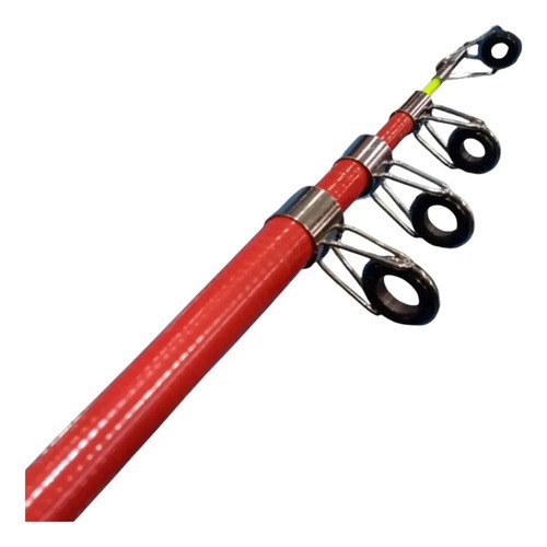 Combo Conjunto De Pesca Compacto Traveller 210m Con Reel Rojo - 5