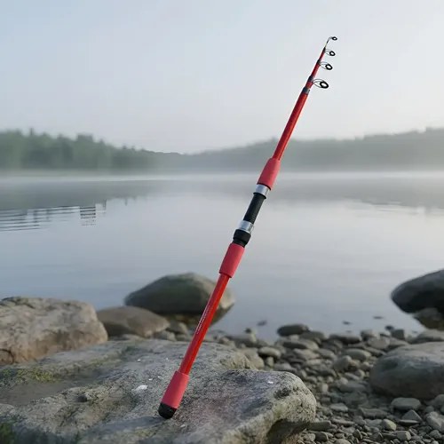 Combo Conjunto De Pesca Compacto Traveller 210m Con Reel Rojo - 6