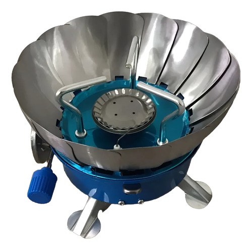 Anafe Portátil Plegable Con Rompe Viento Camping Gas Butano - 4