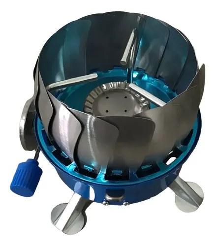 Anafe Portátil Plegable Con Rompe Viento Camping Gas Butano - 5