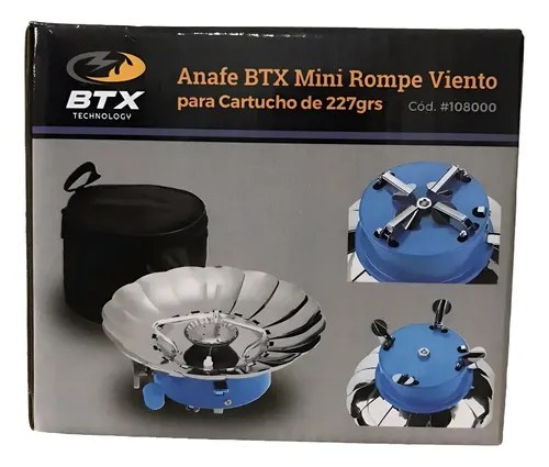 Anafe Portátil Plegable Con Rompe Viento Camping Gas Butano - 8