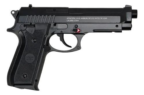 Pistola P92 4,5mm Polimero Corredera Fija Combo Laser Rbn Negro 4.5 Mm - 5