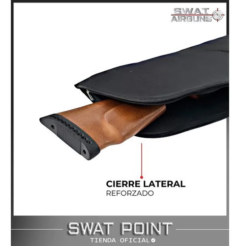 Funda Estuche Para Rifle Carabina 110 Cm Con Mira Regular Zurdo/diestro Negro - 4
