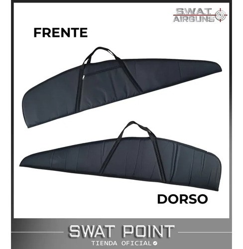 Funda Estuche Para Rifle Carabina 110 Cm Con Mira Regular Zurdo/diestro Negro - 7
