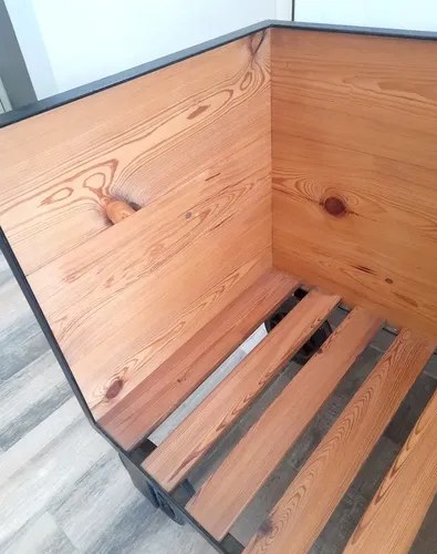 Sillon/camastro Pinotea Y Hierro C/ruedas Interior/exterior Madera Pinotea Madera Natural - 6