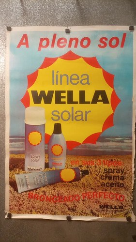 Antiguo Afiche Publicitario A Pleno Sol Wella Original - 8