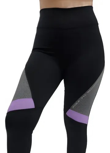 Calza Capri Pescadora Jp Sport Para Mujer Calce Ideal Negro Con Lila L - 4