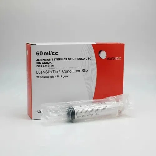 Jeringa 60ml Pico Cateter Con Tapa Sin Aguja X 5unidades 60 Ml - 8