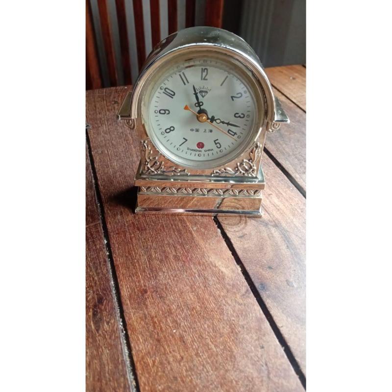 Reloj Despertador Antiguo Shanghai Diamond Dorado Vintage