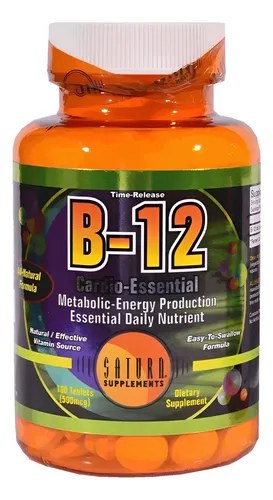 B-12 Saturn Supplements 500 Mcg X100 Apto Vegano Sin Sabor