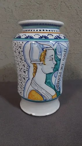 Antiguo Frasco Plomo Farmacia Pint Mano Italiana Consultar