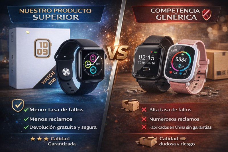 UNI-SmartWatch T500 (La perilla no tiene funcion, es decir rueda libre) - - 8
