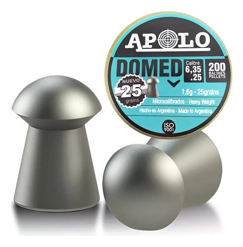 Lata Balines Apolo Domed 6.35 25 Gr X 200 Nuevo Modelo - 2