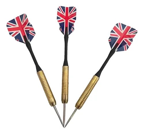 Dardos Juego De 3 Profesionales Bl-30 Bandera Reino Unido Negro Britanico