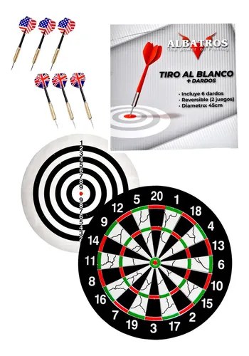 Tiro Al Blanco De 45 Cm Reversible Con 6 Dardos Albatros - 2