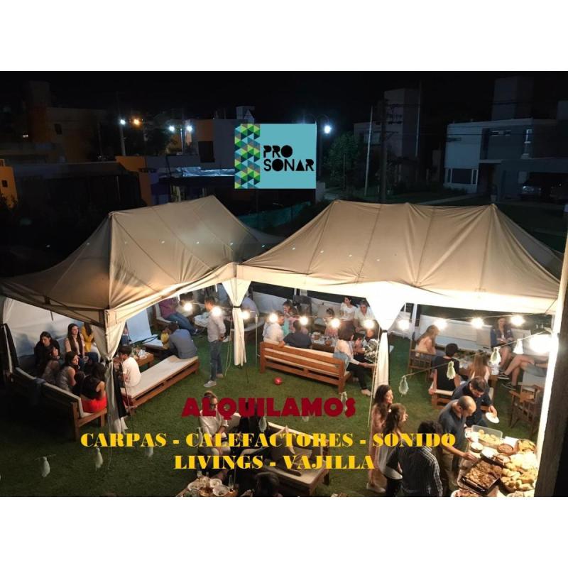Alquiler de Carpas,Calefactores,Sonido,Gazebos,Guirnaldas,Proyector