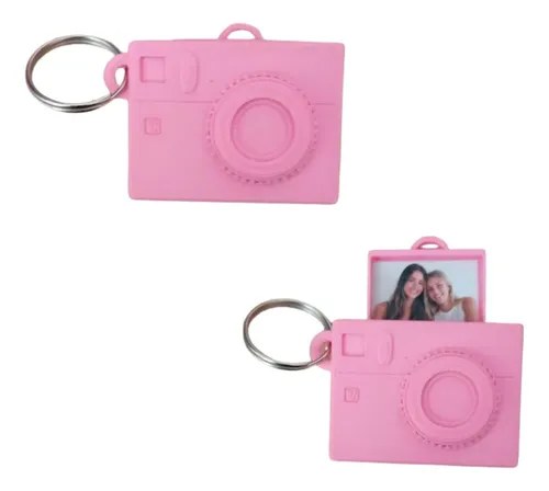 Llavero Cámara Con Foto Personalizado Día Del Amigo Clásica Rosa
