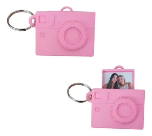 Llavero Cámara Con Foto Personalizado Día Del Amigo Clásica Rosa