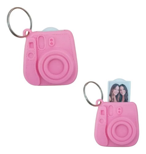 Llavero Cámara Con Foto Personalizado Día Del Amigo Polaroid Rosa