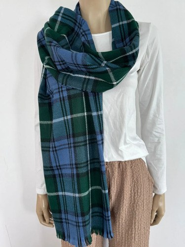 Pashmina Nube Super Abrigadas Y Suaves Azul Verde 18 Único - 2