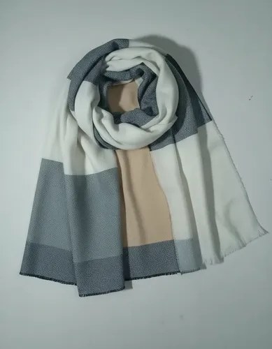 Pashmina Nube Super Abrigadas Y Suaves Blanco Gris Marron 09 Único - 4