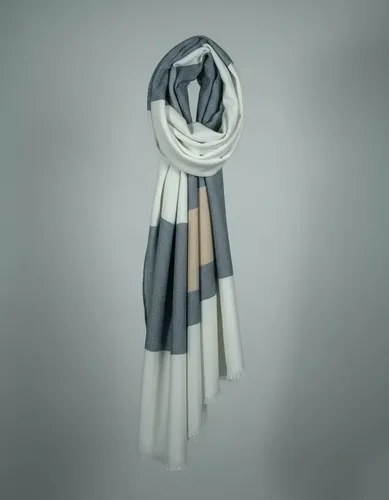 Pashmina Nube Super Abrigadas Y Suaves Blanco Gris Marron 09 Único - 5