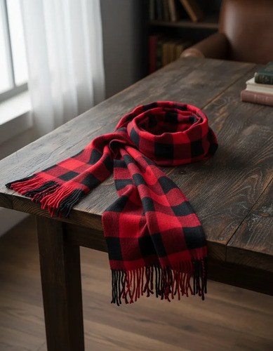 Pashmina Nube Super Abrigadas Y Suaves Rojo Y Negro 21 Único