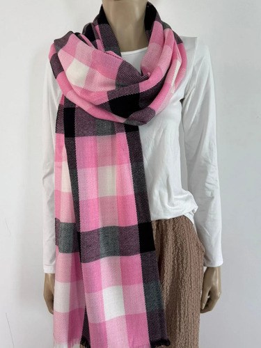 Pashmina Nube Super Abrigadas Y Suaves Rosa Y Gris 04 Único - 2