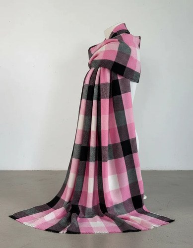 Pashmina Nube Super Abrigadas Y Suaves Rosa Y Gris 04 Único - 6