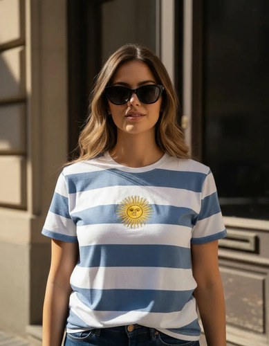 Remera De Argentina Sol De Mayo Bordado Mujer Argentina - 4
