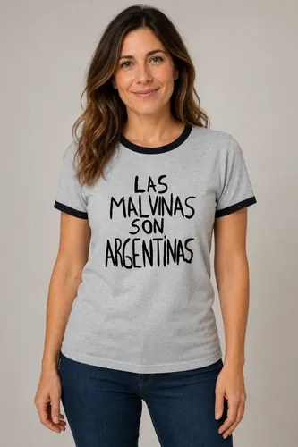 Remera Mujer Gris Las Malvinas Son Argentinas Gris Las Malvinas Son Argentinas L Lisa