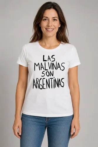 Remera Mujer Las Malvinas Son Argentinas Blanco Las Malvinas Son Argentinas M Lisa - 2