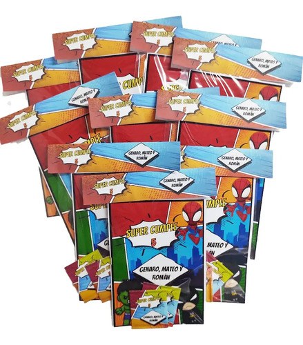 Souvenir Álbum De Figuritas Super Héroes (pack X 10un)