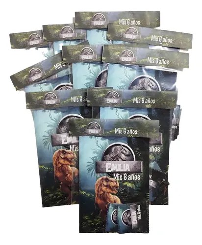 Souvenir Álbum Figuritas Dinosaurios Jurassic (pack X 10un)