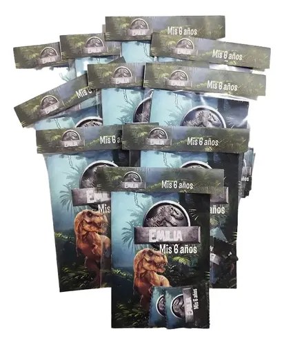 Souvenir Álbum Figuritas Dinosaurios Jurassic (pack X 10un)
