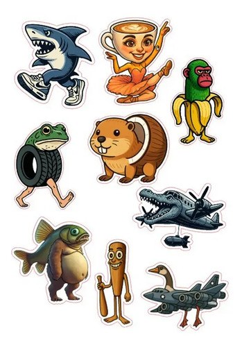 Sticker Tralarero Tralala Bombardino Crocodilo
