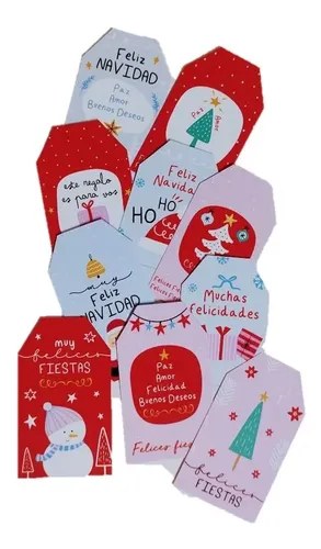 Tags Etiquetas Navidad Pack X 20un