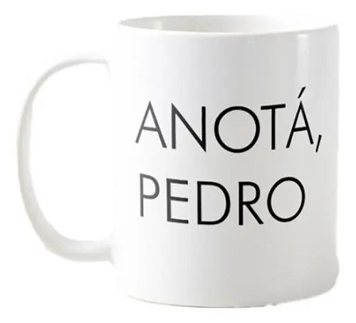 Taza Anotá Pedro Lali Color Blanco